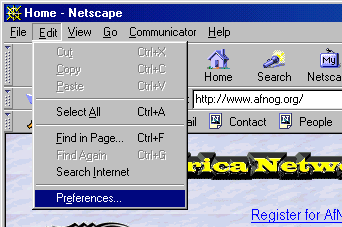 Netscape Preferences